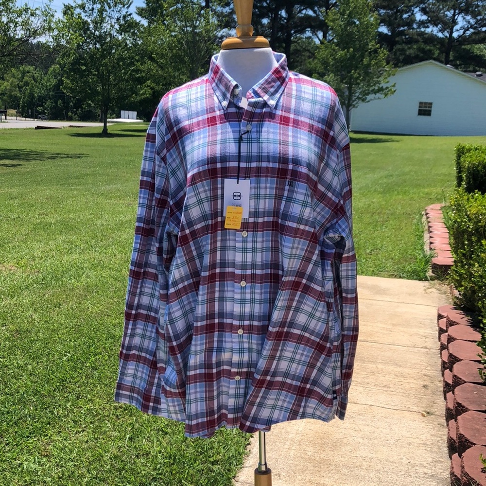 Crown & Ivy Mens Long Sleeve Red Maple Shirt